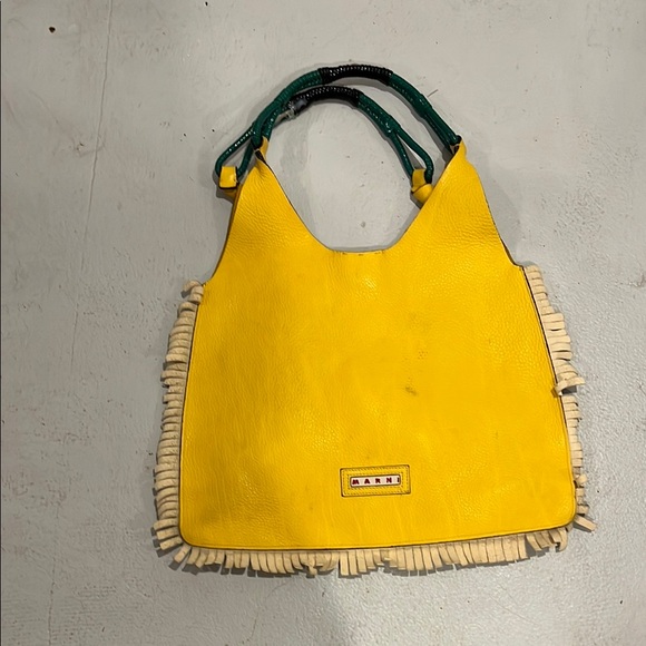 Marni Yellow and White Floral Shoulder Bag - Picture 2 of 4